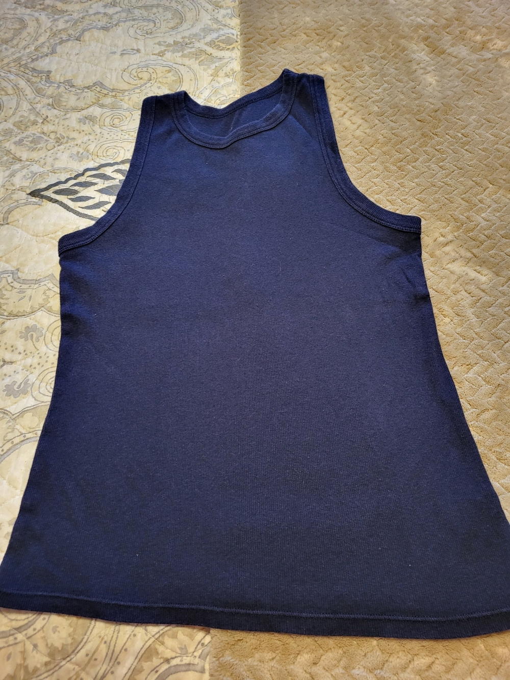 a new day Navy Blue Ribbed Tank Top